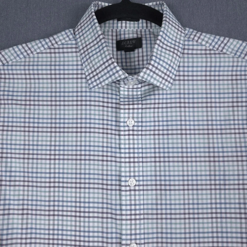 J Crew Ludlow Dress Shirt‎ Mens Large 16.5 34 Check Long Sleeve Slim Button Up